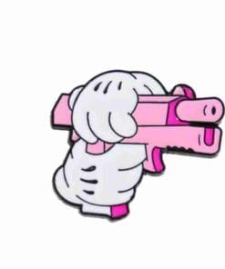 Pink Gun 'Mickey Mouse Hands' Enamel Pin