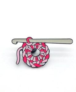 Knitting Wool 'Knotted Crochet | Pink Ball' Enamel Pin