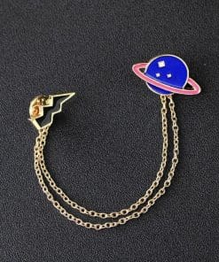 Alternative view of Chain 'Planet and Lightning Bolt' Enamel Pin