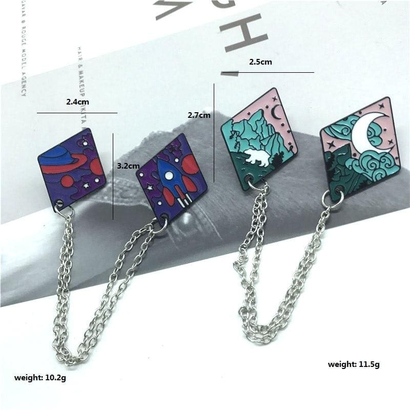 Chain 'Moonlight' Enamel Pin - Image 4