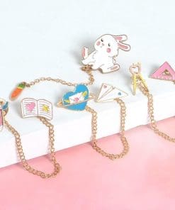 Alternative view of Chain 'Cute Bunny and Carrot' Enamel Pin