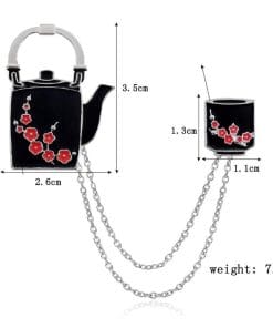 Alternative view of Chain 'Cute Tea Pot and Cup' Enamel Pin