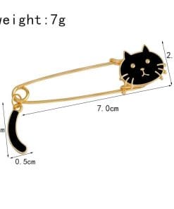 Alternative view of Cute Black Cat Enamel Pin