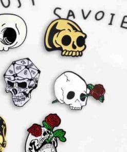 Alternative view of Punk Skull 'Blind Rose' Enamel Pin