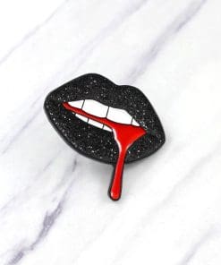 Alternative view of Alluring Black Lips 'Kiss Bite' s Enamel Pin