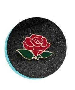 Alternative view of Flower 'Red Rose' Enamel Pin