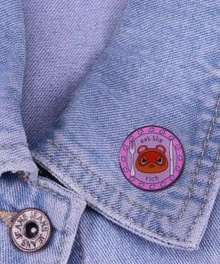 Alternative view of Animal Crossing 'Tom Nook | Eat the Rich' Enamel Pin