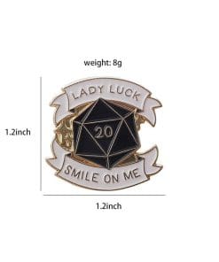 Alternative view of Dungeons & Dragons 'Lady Luck Smile On Me | Purple Dice' s Enamel Pin