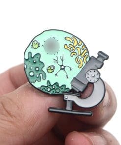Alternative view of Microscope & Virus Enamel Pin
