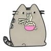 Cute Fat Cat 'Eating Ramen | Pink Bowl' Enamel Pin