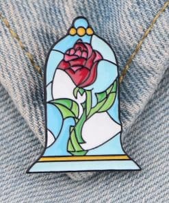 Alternative view of Beauty and the Beast 'Rose' Enamel Pin