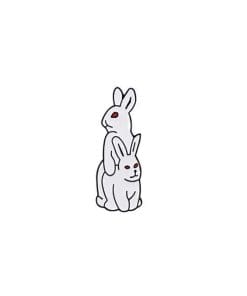 Cute White Bunnies 'Humping' Enamel Pin