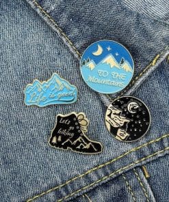 Alternative view of Hiking 'Life is Good' Enamel Pin