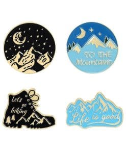 Alternative view of Hiking 'Starry Night' Enamel Pin