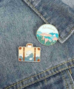 Alternative view of Travel 'Adventure Mountain' Enamel Pin