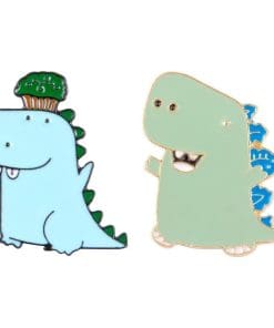 Alternative view of Cute Cartoon Dinosaur 'Ummm' Enamel Pin