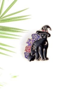 Alternative view of Black Witch Enamel Pin