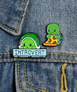 Alternative view of Cute Introvert Turtle Enamel Pin