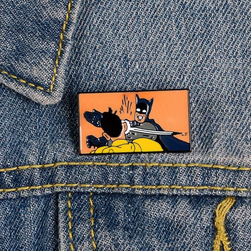 Batman Slaps Robin Meme Enamel Pin - Image 3