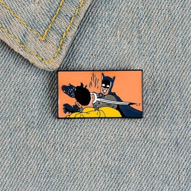 Batman Slaps Robin Meme Enamel Pin - Image 7
