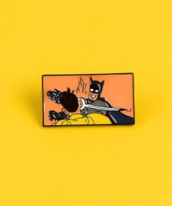 Alternative view of Batman Slaps Robin Meme Enamel Pin