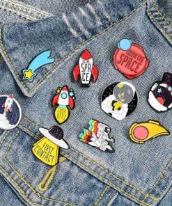 Alternative view of Space 'Falling Comet' Enamel Pin