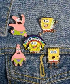 Alternative view of Spongebob 'F Off Rainbow' Enamel Pin