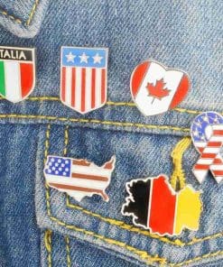 Alternative view of Stars and Stripes American Flag USA Map Enamel Pin