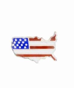 Stars and Stripes American Flag USA Map Enamel Pin