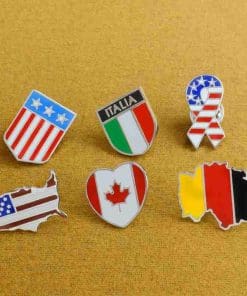 Stars and Stripes American Flag USA Map Enamel Pin - Image 4