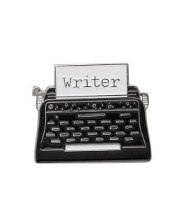Black Typewriter Enamel Pin
