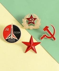 Alternative view of CCCP Soviet Sickle Hammer Enamel Pin