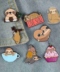Alternative view of Sloth 'Hanging Around' Enamel Pin