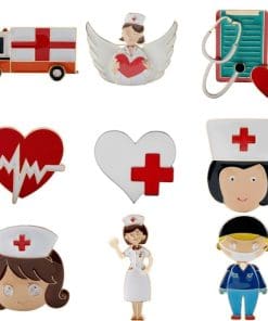 Alternative view of Health Chart and Heart Enamel Pin