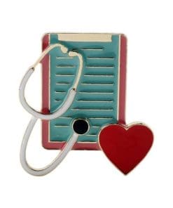 Health Chart and Heart Enamel Pin