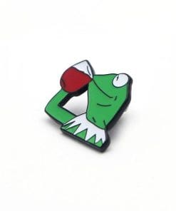 Alternative view of Kermit 'Sipping Tea' Enamel Pin