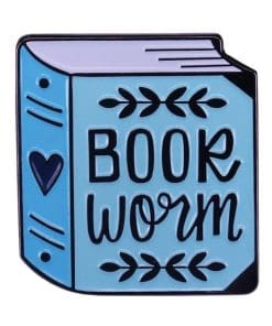 Alternative view of Cute 'Book Worm' Book Enamel Pin