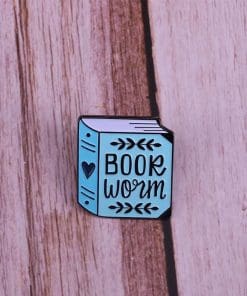 Cute 'Book Worm' Book Enamel Pin