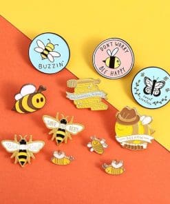 Bees and Butterfly set of 3 Enamel Pin - Image 4
