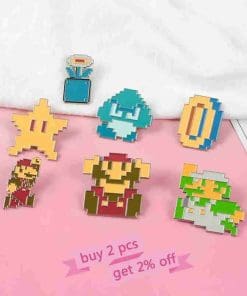 Alternative view of Super Mario Bros 'Flower' Enamel Pin