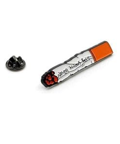 Alternative view of Cigarette 'Never Knows Best' . Enamel Pin