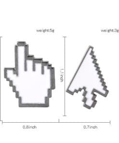 Alternative view of Classic Cursor Set of 2 'Hand | Arrow' Enamel Pin