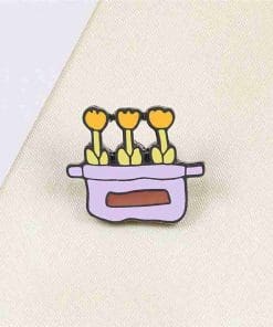 Potted Plant 'Evening Primrose' Enamel Pin