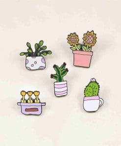 Alternative view of Potted Plant 'Zenzi ZZ' Enamel Pin