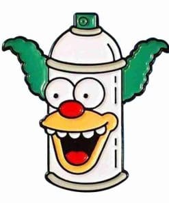 Alternative view of The Simpson 'Krusty the Clown | Spray Paint' Enamel Pin