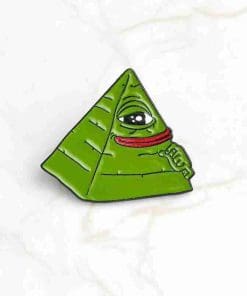Alternative view of Pepe the Frog 'Illuminati Pyramid' Enamel Pin