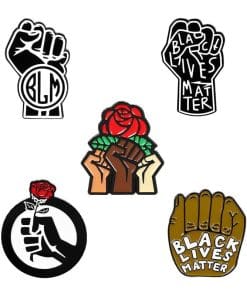 Alternative view of Black Lives Matter BLM 'Rose' Enamel Pin