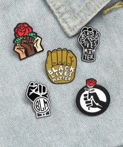 Alternative view of Black Lives Matter BLM '1.0' Enamel Pin