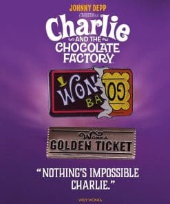 Alternative view of Charlie and the Chocolate Factory 'Wonka Bar | Golden Ticket' Enamel Pin
