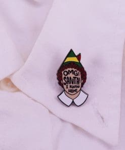 Alternative view of Elf 'Omg | Santa' Enamel Pin
